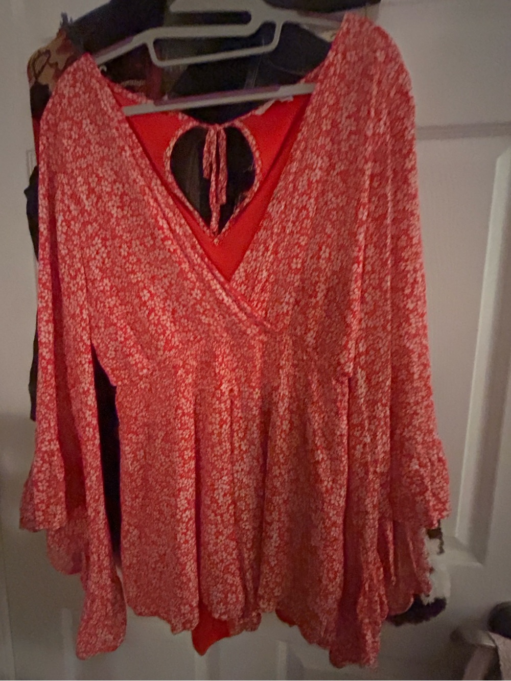 Pink Lily Red Flower. Rompers great condition, L